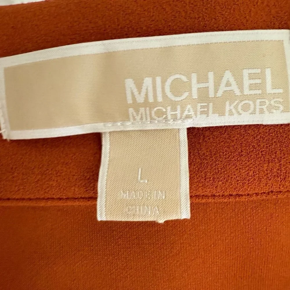 New Michael Kors Elegant Rust Button-Accent Mini Skirt
